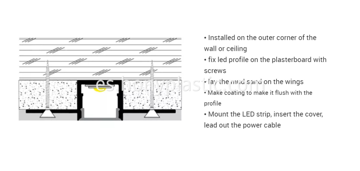 LED Profile Customized black aluminum and black pc cover Led Strip Channel-3